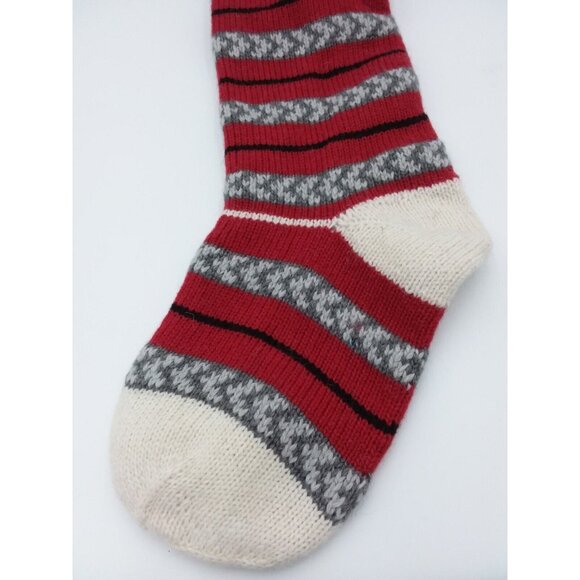 Pottery Barn Kids Alex Natural Fair Isle Train Wool Christmas Xmas Stocking - Picture 14 of 16